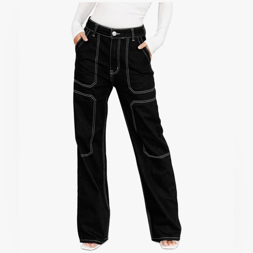Dakotoo Women's Cargo Pants -Black